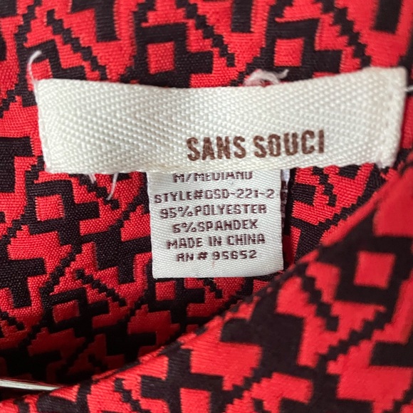 Sans Souci Dress Size Medium Burnt Orange and Black - Picture 2 of 8